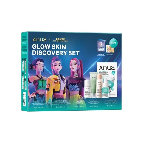 Caja del Anua Glow Skin Discovery Set edición KPop Demon Hunters con los 5 minis