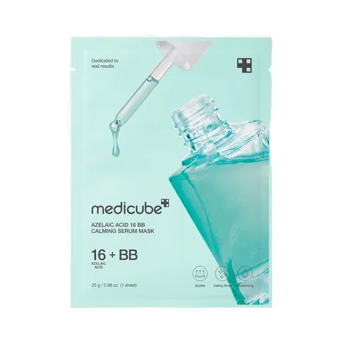 Sobre turquesa de la Medicube Azelaic Acid 16 BB Calming Serum Mask 25g