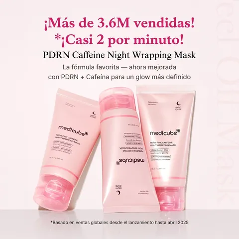 Medicube PDRN Caffeine Overnight Wrapping Mask más de 3.6 millones vendidas