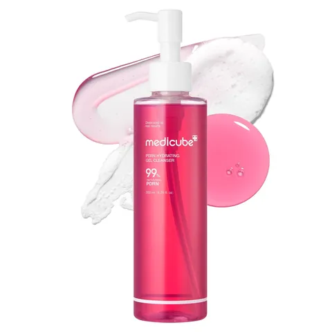 Frasco rosa con bomba de Medicube PDRN Hydrating Gel Cleanser 200ml